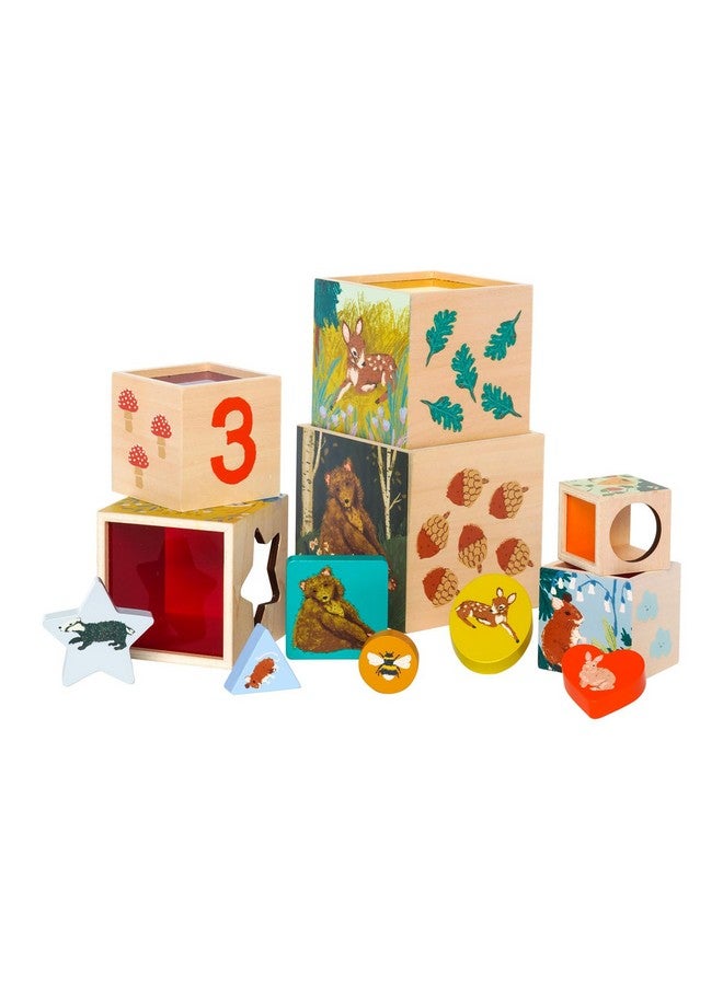 Manhattan Toy Manhattan Toy Enchanted Forest 12-Piece Wooden Stacking Counting Sorting Toy Blocks with Solid Wood Cutout Shapes - Image 3