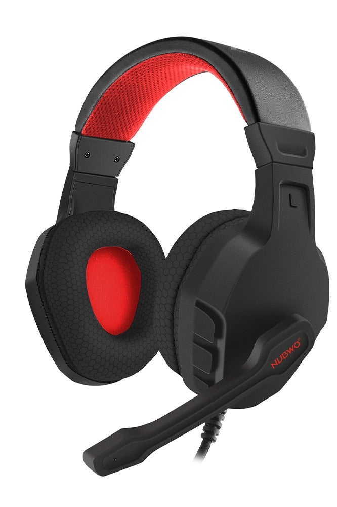 NUBWO U3 Gaming Headset with Microphone, Safe Volume Limited, Kids Headphones for Switch, Super Lightweight, Rich Sound, 3.5mm Jack for NS, PS4, PS5, Xbox, Tablet, iPad Computer, Red - Image 2