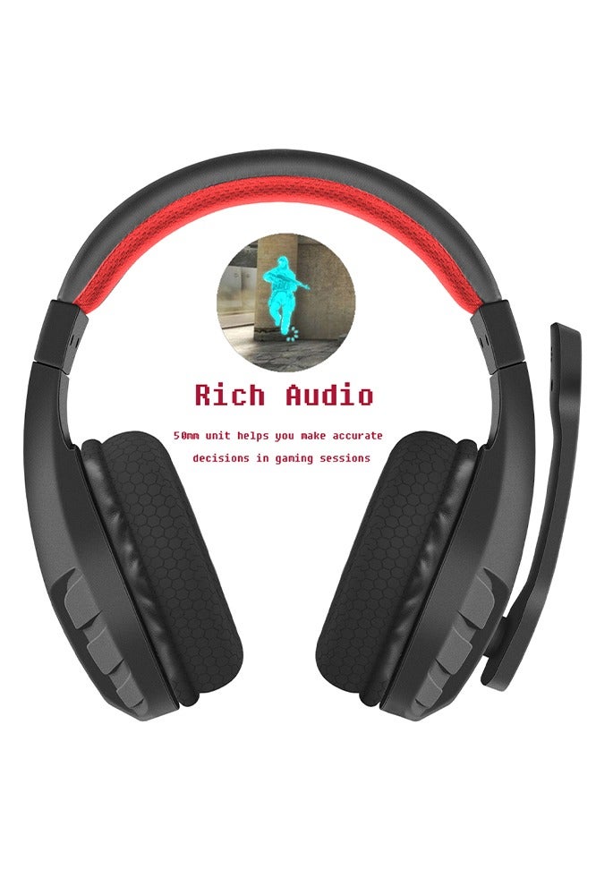 NUBWO U3 Gaming Headset with Microphone, Safe Volume Limited, Kids Headphones for Switch, Super Lightweight, Rich Sound, 3.5mm Jack for NS, PS4, PS5, Xbox, Tablet, iPad Computer, Red - Image 4