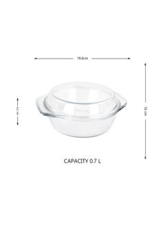 Home Smart Casserole Round Glass Baking Dish Borosilicate Multipurpose Round Bake and Serve Class Casserole with Lid 0.7L/1.0L/1.5L 3 Pc by Home Smart  - Image 4