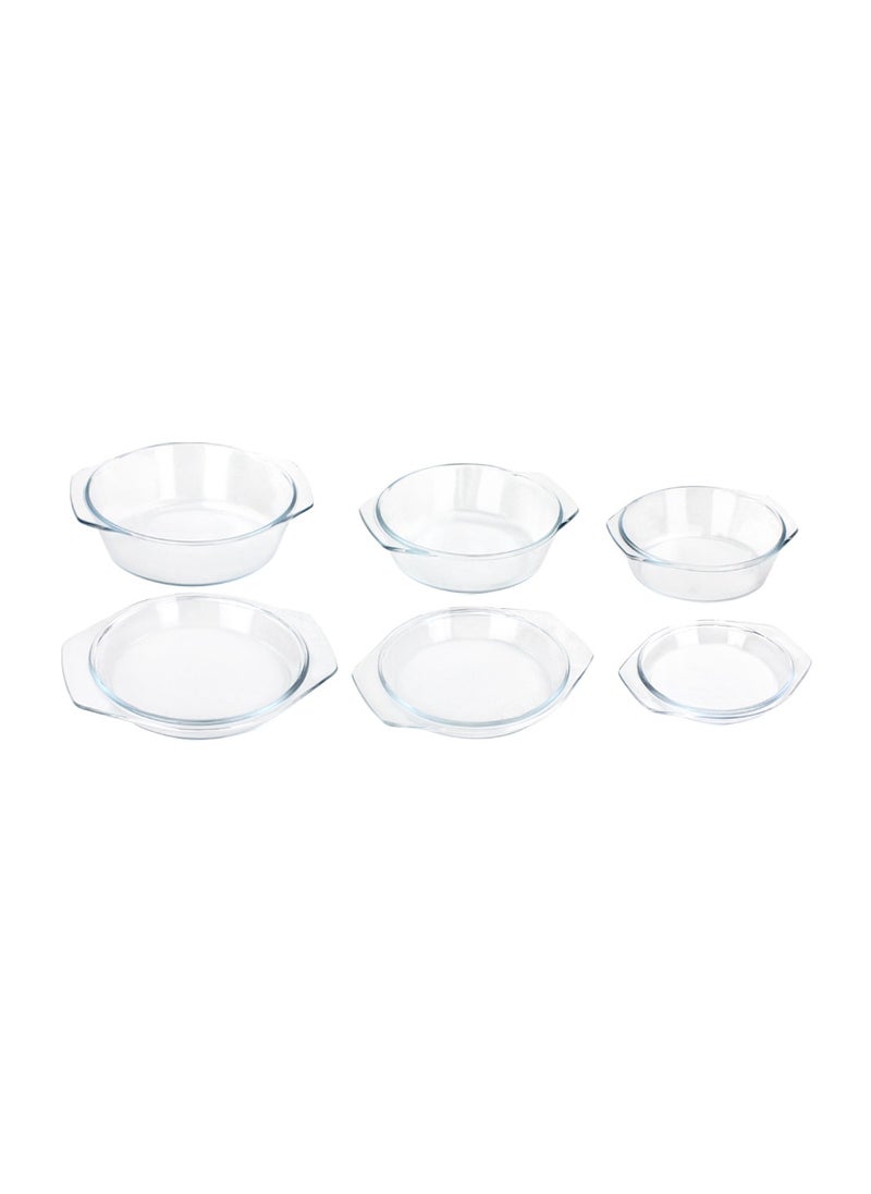 Home Smart Casserole Round Glass Baking Dish Borosilicate Multipurpose Round Bake and Serve Class Casserole with Lid 0.7L/1.0L/1.5L 3 Pc by Home Smart  - Image 2