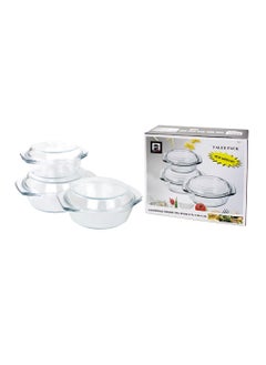Home Smart Casserole Round Glass Baking Dish Borosilicate Multipurpose Round Bake and Serve Class Casserole with Lid 0.7L/1.0L/1.5L 3 Pc by Home Smart  - Image 3