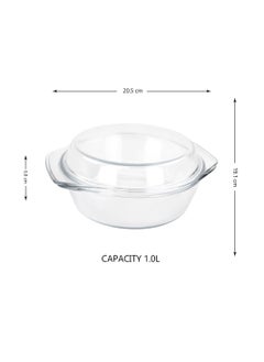 Home Smart Casserole Round Glass Baking Dish Borosilicate Multipurpose Round Bake and Serve Class Casserole with Lid 0.7L/1.0L/1.5L 3 Pc by Home Smart  - Image 5