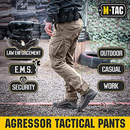 M-Tac Aggressor Flex Tactical Cargo Pants for Men – Durable Rip-Stop Cargo Work Trousers with Reinforced Knees, Stretch Fit and Outdoor Comfort (Dark Olive, 40/32) - Image 2