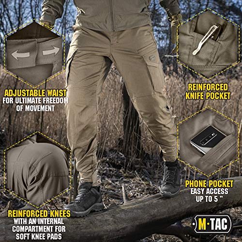 M-Tac Aggressor Flex Tactical Cargo Pants for Men – Durable Rip-Stop Cargo Work Trousers with Reinforced Knees, Stretch Fit and Outdoor Comfort (Dark Olive, 40/32) - Image 5