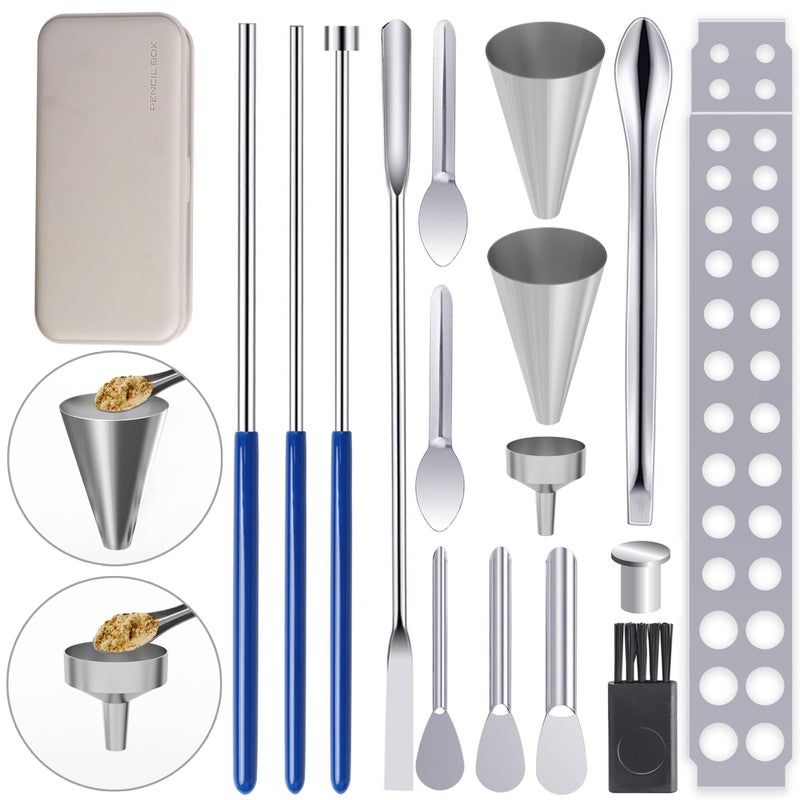 Foosi 16Pcs Filling Tools Kit - Short Stem Funnels Home & Lab Supplies with Empty Tray and Spoon Scoops Spatula Tamper Quickly Maker All Size # 000 00 0 1 2 3 4 5 Funnel ï¼ˆ16Pcs - Image 1