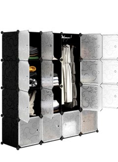 Generic 16 Cube Storage Organizer,Portable Plastic Storage Cabinet,Closet.Stackable Cubby Shelf for Clothes,Toy,Bag. Suitable for Bedroom,Studyroom,Closet Organization,Black  - Image 2