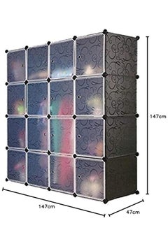 Generic 16 Cube Storage Organizer,Portable Plastic Storage Cabinet,Closet.Stackable Cubby Shelf for Clothes,Toy,Bag. Suitable for Bedroom,Studyroom,Closet Organization,Black  - Image 3