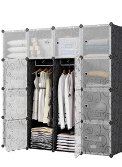 Generic 16 Cube Storage Organizer,Portable Plastic Storage Cabinet,Closet.Stackable Cubby Shelf for Clothes,Toy,Bag. Suitable for Bedroom,Studyroom,Closet Organization,Black  - Image 4
