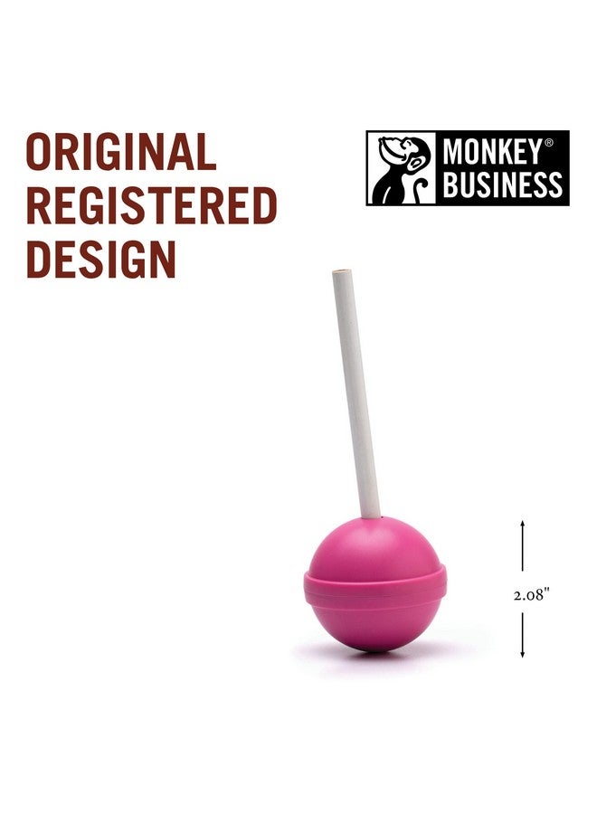 Monkey Business Lollypop Pencil Sharpener For Kids, Fun Manual Pencil Sharpener For Colored Pencils, Cute Pencil Sharpener For Girls And Boys, Student Stationery Supplies, Birthday Gift (Pink) - Image 4