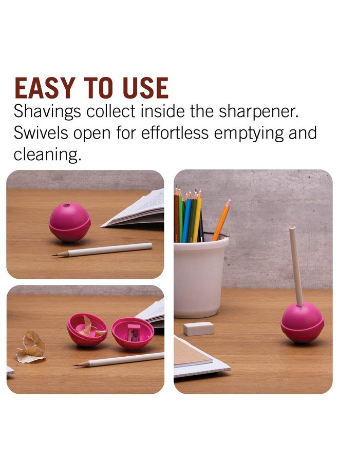 Monkey Business Lollypop Pencil Sharpener For Kids, Fun Manual Pencil Sharpener For Colored Pencils, Cute Pencil Sharpener For Girls And Boys, Student Stationery Supplies, Birthday Gift (Pink) - Image 3