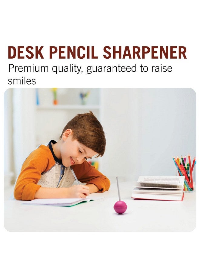 Monkey Business Lollypop Pencil Sharpener For Kids, Fun Manual Pencil Sharpener For Colored Pencils, Cute Pencil Sharpener For Girls And Boys, Student Stationery Supplies, Birthday Gift (Pink) - Image 2