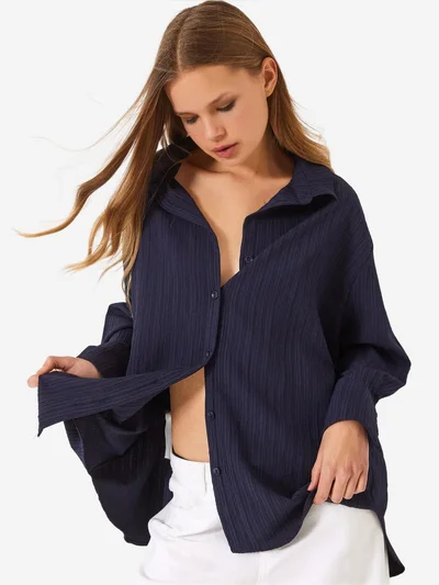 Bianco Lucci LUCCI Oversized Textured Shirt