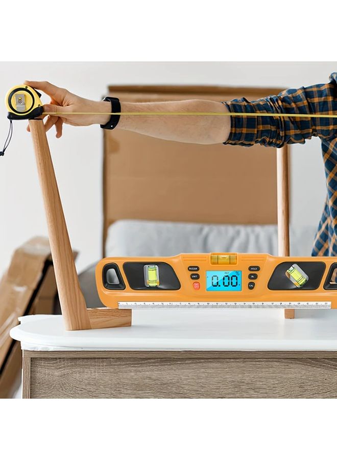 Yellow Digital Bubble Inclinometer LED Display Magnetic Base Horizontal Scale Ruler - Image 4