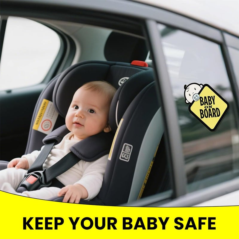 STHIRA® Baby On Board Sticker for Cars- 2Pack Baby in Car High Intensity Reflective Waterproof Vinyl Safety - Image 4