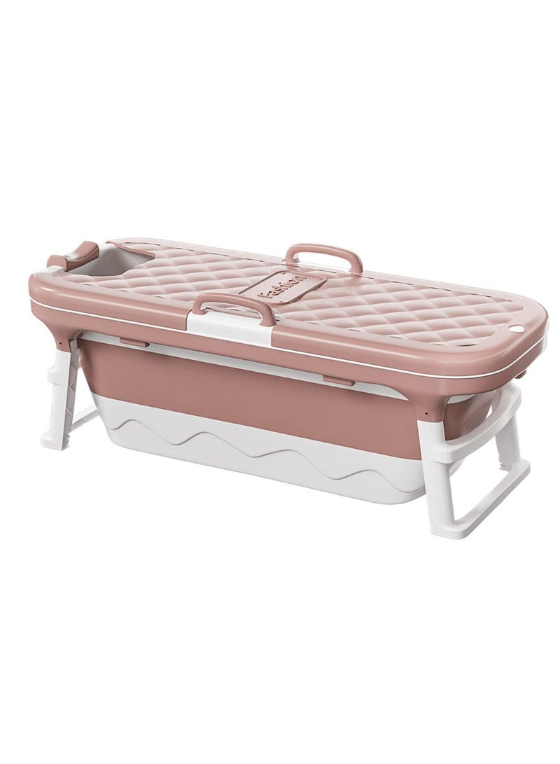 DubaiGallery Foldable Mobile Bathtub for Adults with Soap Basket, Removable Lid and Massage Rollers, Ideal for Small Bathrooms - Image 3