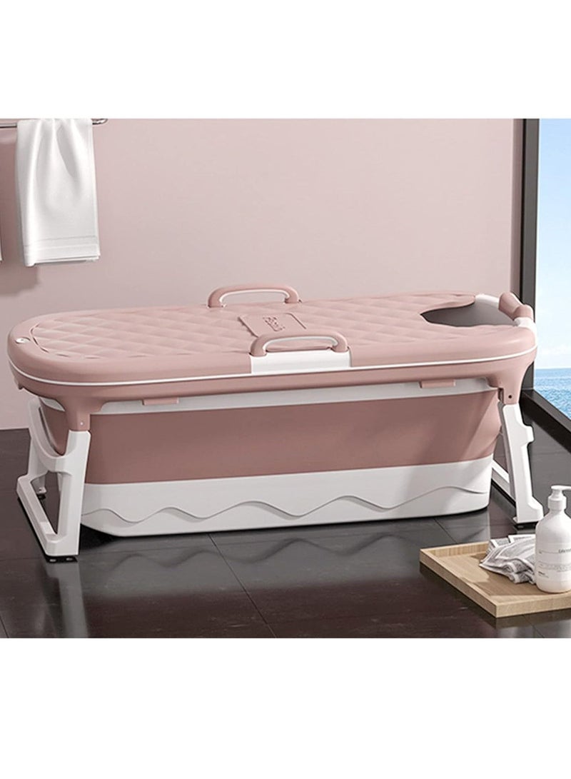 DubaiGallery Foldable Mobile Bathtub for Adults with Soap Basket, Removable Lid and Massage Rollers, Ideal for Small Bathrooms - Image 4