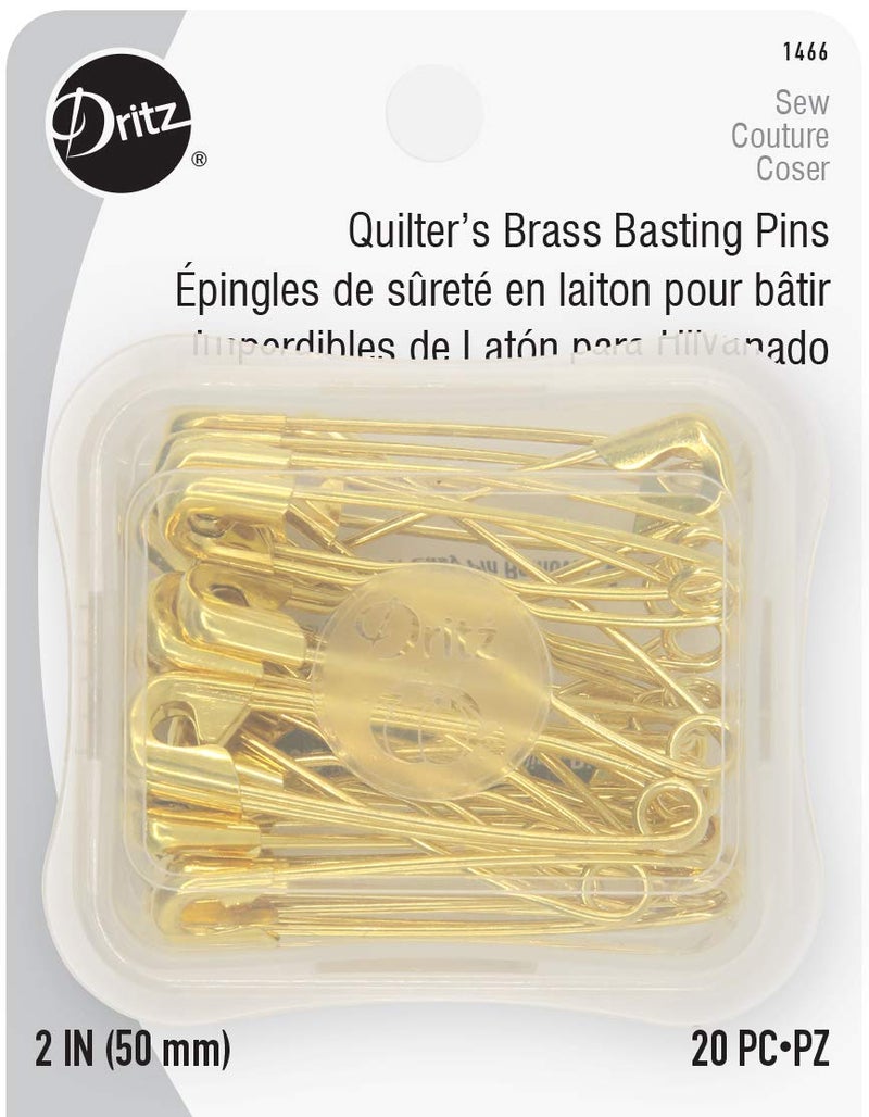 Dritz 1466 Safety Pins, Brass, Size 3 (20-Count) - Image 1