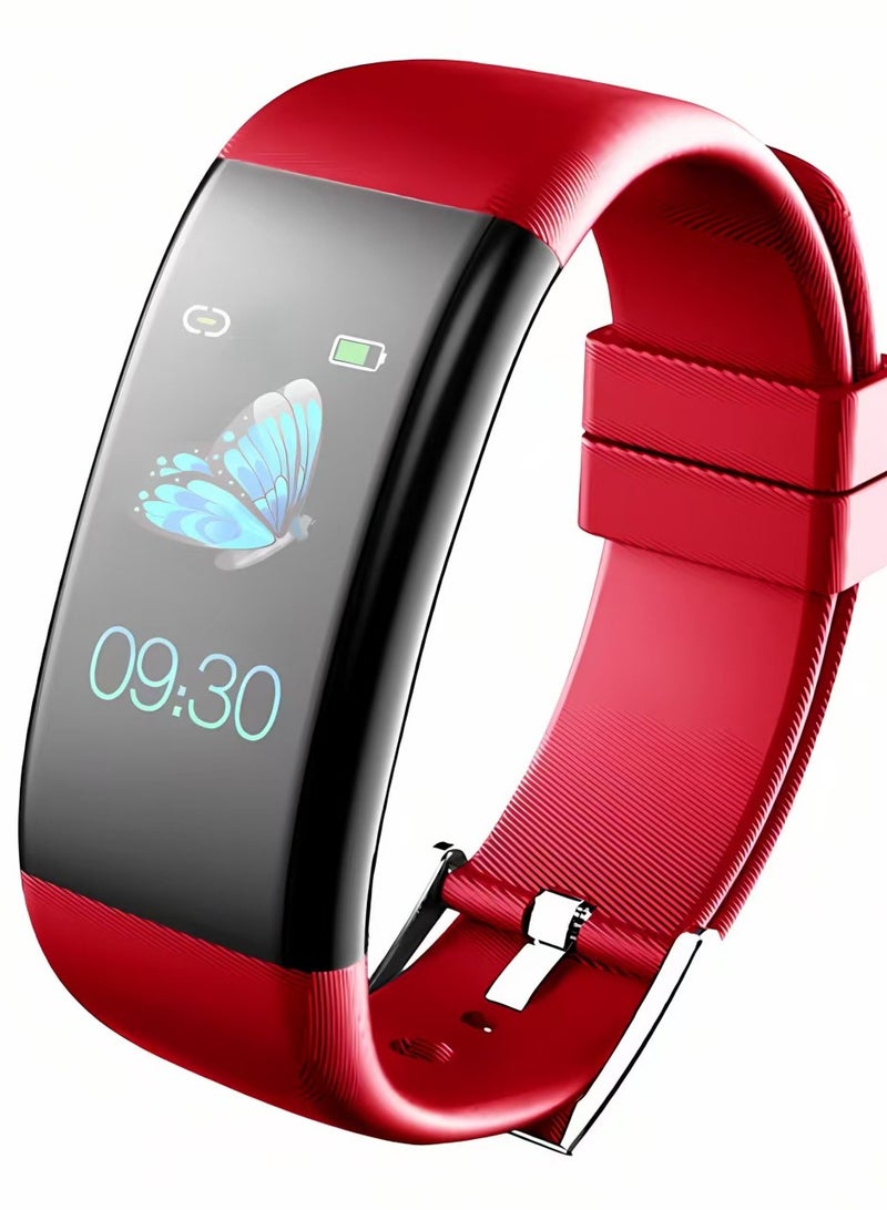 Smart Watch Pedometer Heart Rate Multi-function Sports Watch Bracelet Style Color Screen Waterproof Red - Image 1