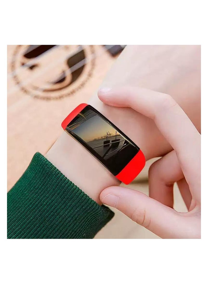 Smart Watch Pedometer Heart Rate Multi-function Sports Watch Bracelet Style Color Screen Waterproof Red - Image 3