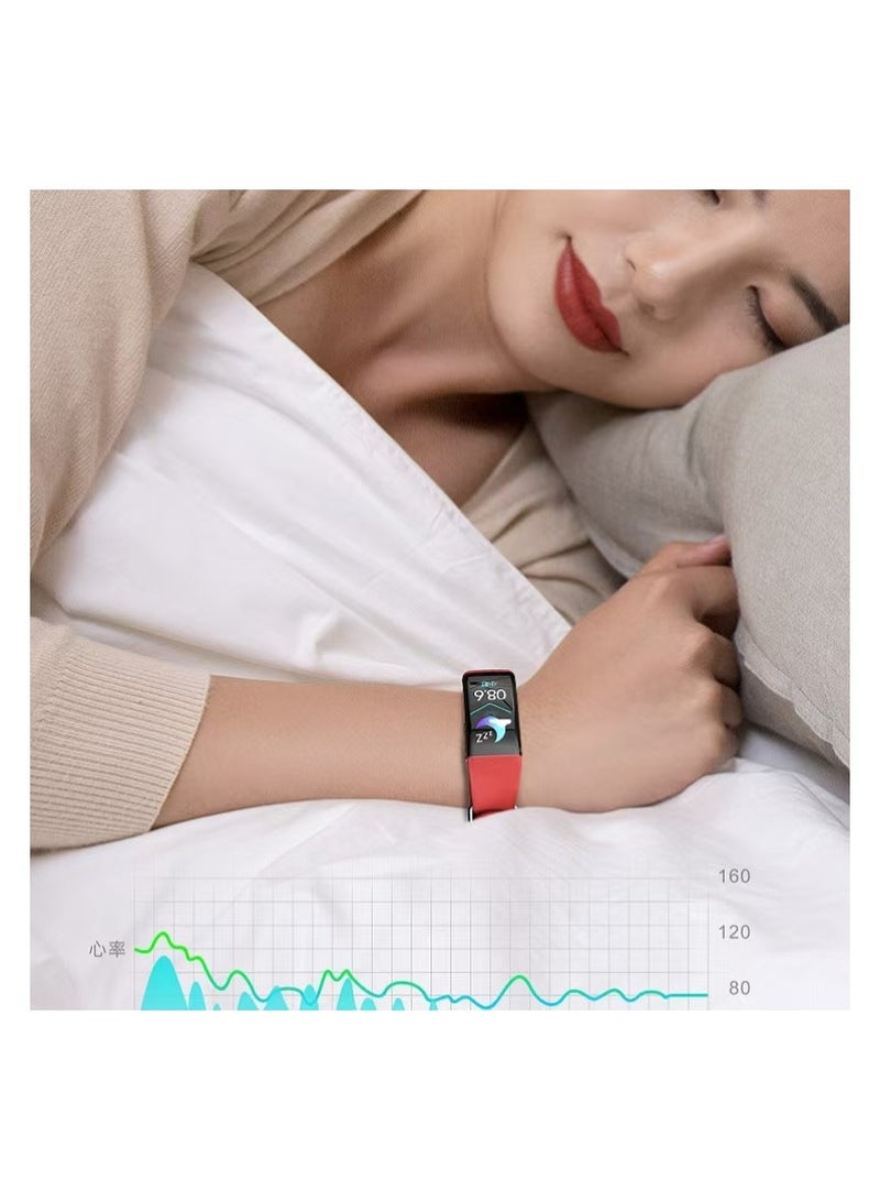 Smart Watch Pedometer Heart Rate Multi-function Sports Watch Bracelet Style Color Screen Waterproof Red - Image 4