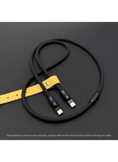 Generic Mobile Phone Color Matching Fast Charging Silicone Tablet IPhone Data Line Apple 16Pro Computer PD For IPad-Color:Matte Black + Black Shell + Slider-Line Length:1m (usb To Apple 8-14 Front/12w)  - Image 1