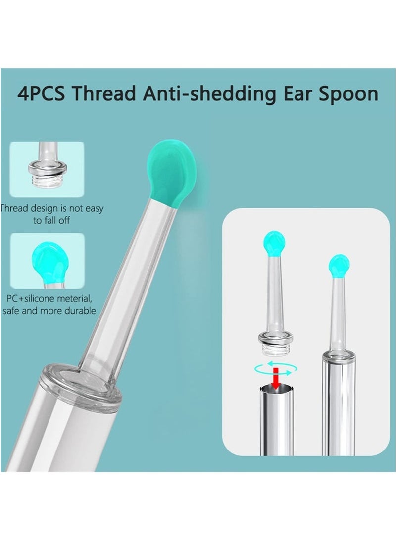 عام مجموعة إزالة شمع الأذن - مزيل شمع الأذن المرئي مع كاميرا، منظار الأذن مع ضوء، منظف الأذن مع 8 أدوات إزالة شمع الأذن + 6 مغارف أذن، مزيل شمع الأذن اللاسلكي لنظام iOS وهواتف Android، منظار الأذن المرئي عبر شبكة Wi-Fi لشمع الأذن (أسود) - Image 2