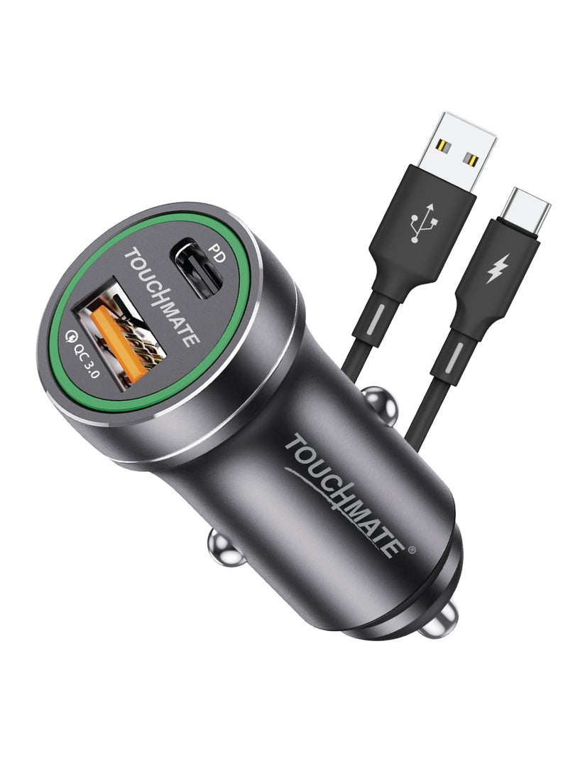 TOUCHMATE TOUCHMATE 25W PD Fast Car Charger with Free Type-C Cable  - Image 1