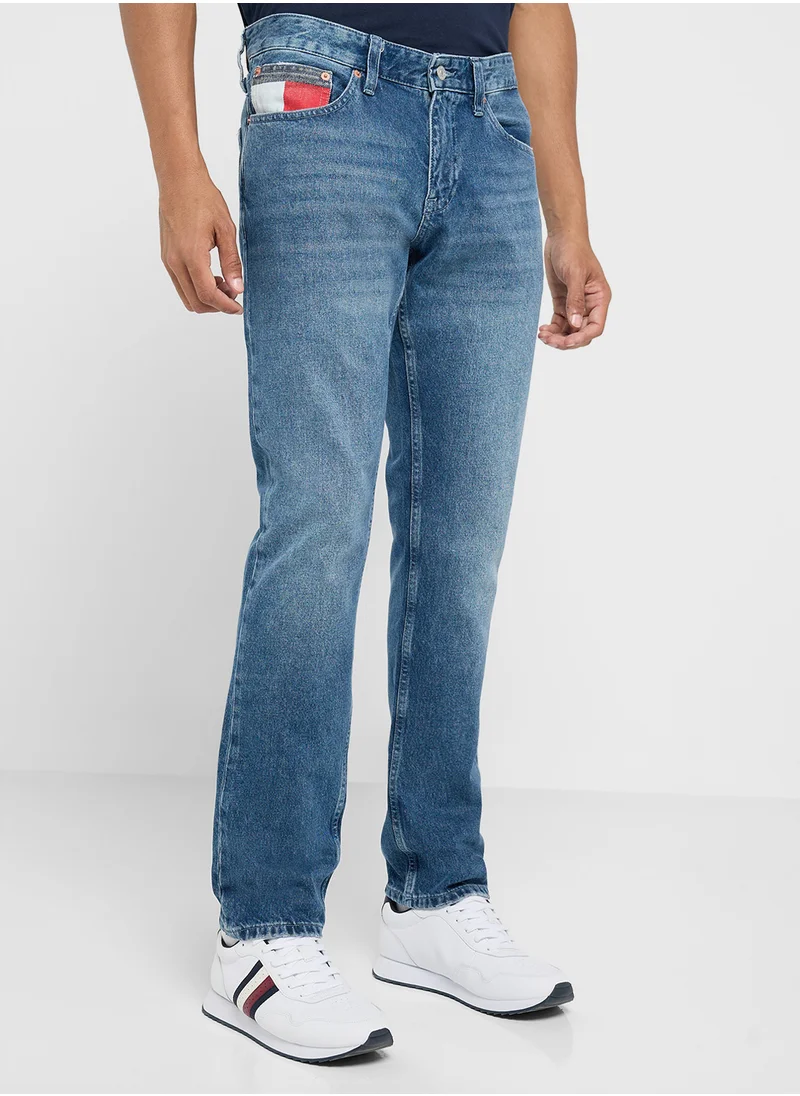 تومي جينز Straight Fit Mid Wash Jeans