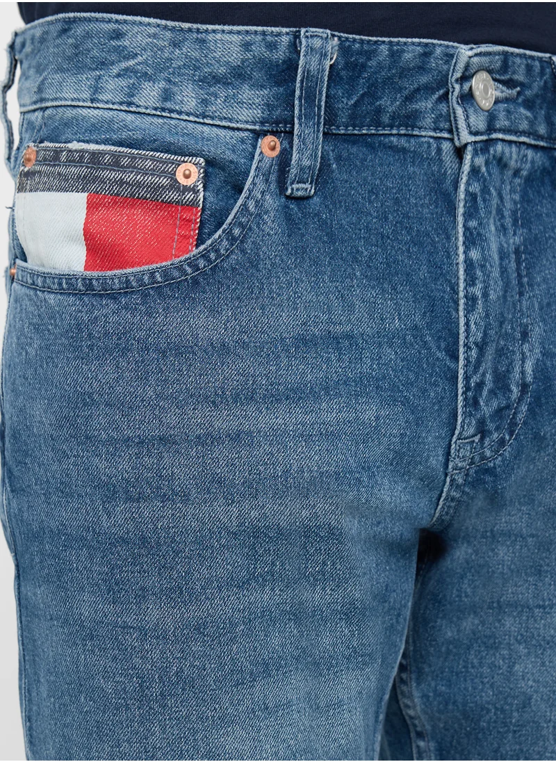 تومي جينز Straight Fit Mid Wash Jeans