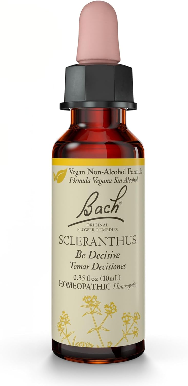 Bach Bach Original Flower Remedies, Scleranthus (Non-Alcohol Formula) - Be Decisive - Natural Homeopathic Flower Essence for Emotional Balance - Vegan, Gluten Free, Sugar Free - 10mL Dropper 