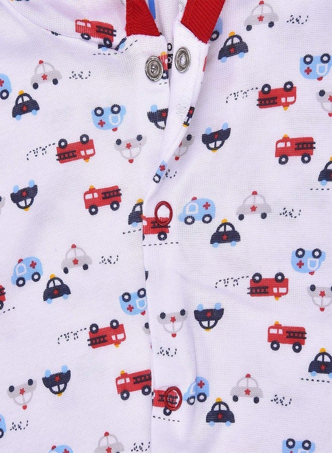 MAGIC TOWN Babyneeds New Born Baby Multi-Color Long Sleeve Cotton Sleep Suit Romper for Boys and Girls Set of 2 - Image 5