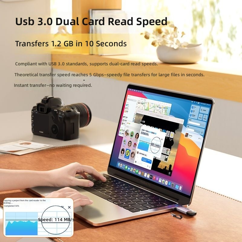 Llano Multi-Function USB 3.0 Card Reader for SD, TF, and Camera Storage - Image 4