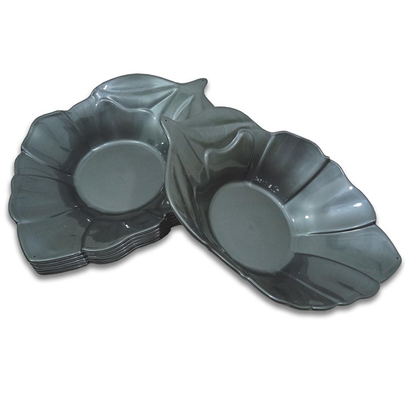BHOJANWARE Plastic Snacks Platters Set of 6 in Grey Color-Perfect for Kitchen Utensils & Serving Snacks (Size: 18.5 Cm/ 7.2 Inch) - Image 3