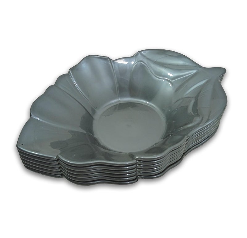 BHOJANWARE Plastic Snacks Platters Set of 6 in Grey Color-Perfect for Kitchen Utensils & Serving Snacks (Size: 18.5 Cm/ 7.2 Inch) - Image 4