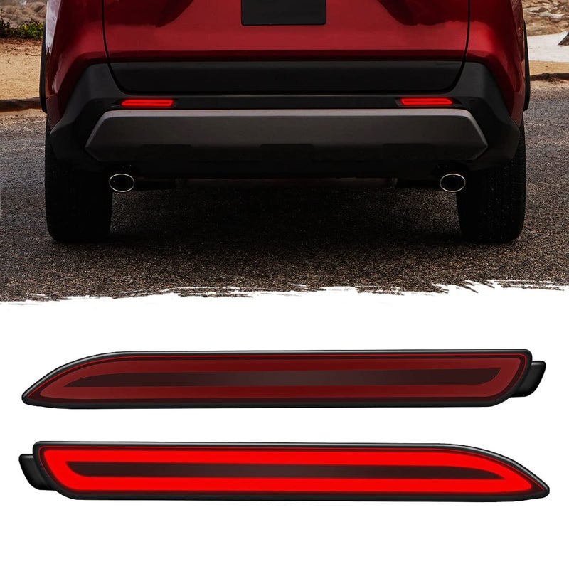 VGETTING Rear Bumper Reflector Lights For Toyota RAV4 Sienna Venza Avalon Reiz Matrix RC250 RC350 ISF GX470 RX300 LED Brake Light with Turn Signal