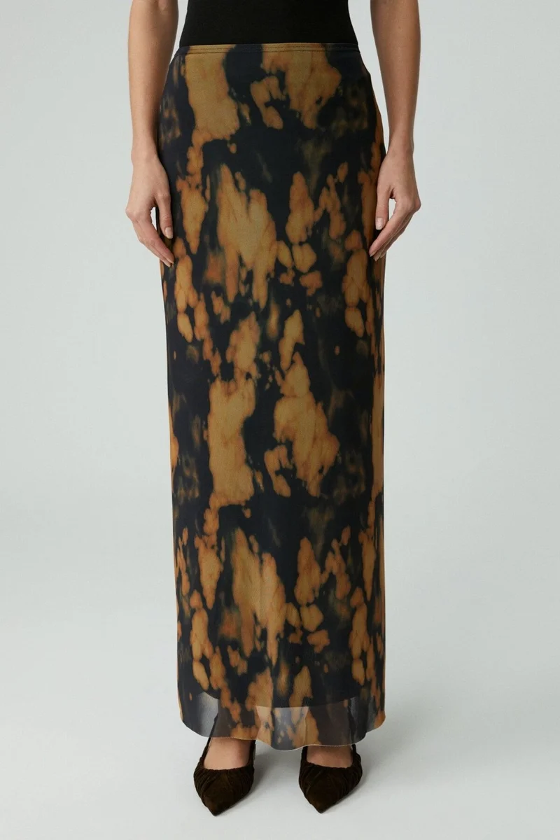 جريميلانج Edona Women's Patterned Long Lined Patterned Skirt