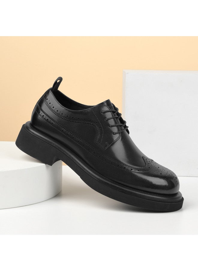 سيبتولفز 【Top Grain Leather】 أحذية رجالية بروغ عمرها 25 عامًا جلد طبيعي منقوش أنيقة موضة منخفضة القطع ستايل بريطاني أحذية رجالية - Image 3