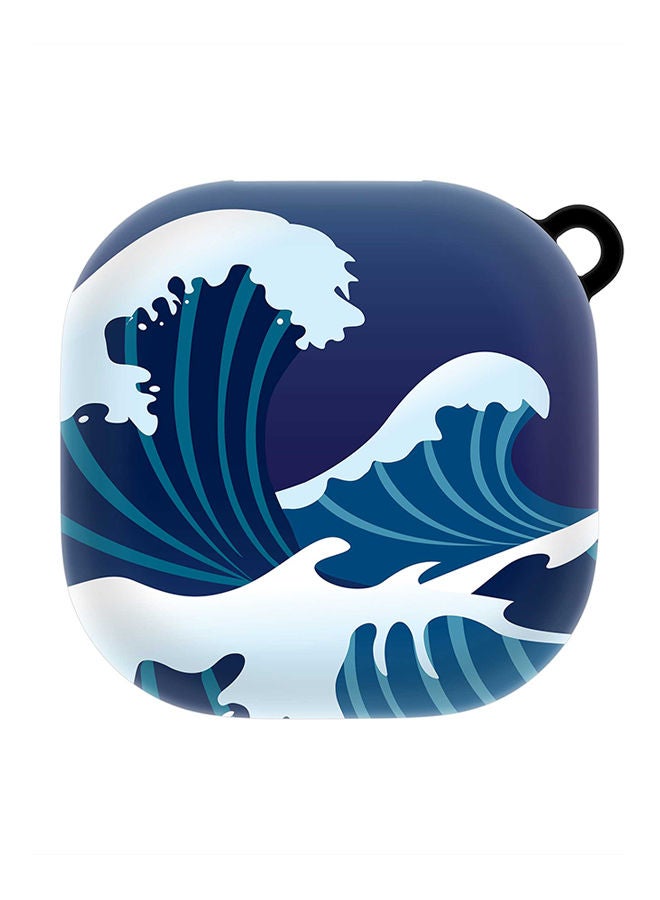 Stylizedd StylePods Custom Case Samsung Galaxy Buds Pro (2021) / Buds Live Case With Anti-Lost Keychain - Japanese Sea  - Image 1