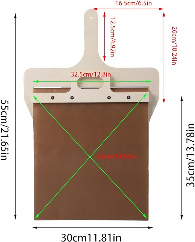 KRLZ Sliding Pizza Peel Wooden Paddle Handle NonStick Mat Transfers Pizza to Oven - Image 3