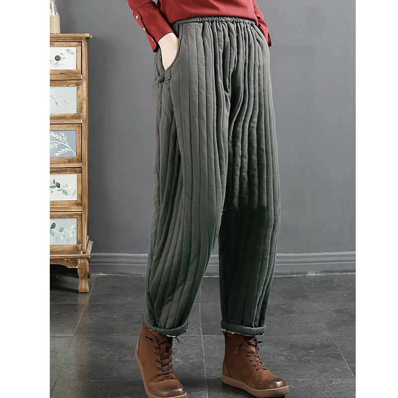 Thick Casual Pants Plus Size Loose Army Green no Pilling no fading 882# 