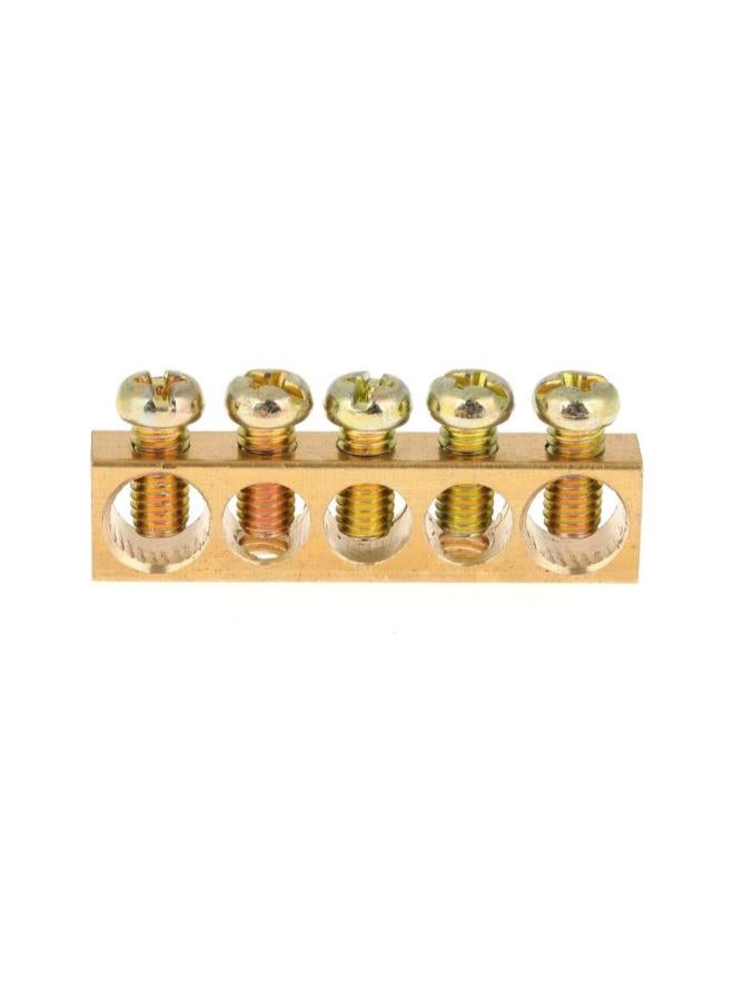 Terminal Ground Bar, 10pcs 5-Hole Electrical Grounding Bars Distribution Wire Screw Terminal Brass Ground Neutral Bar  - Image 5