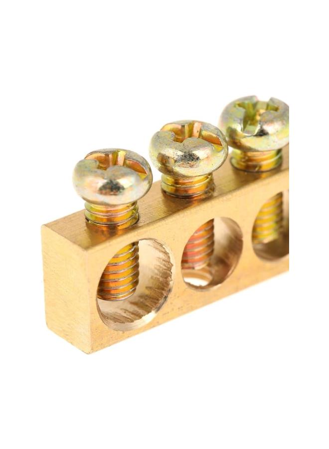 Terminal Ground Bar, 10pcs 5-Hole Electrical Grounding Bars Distribution Wire Screw Terminal Brass Ground Neutral Bar  - Image 4