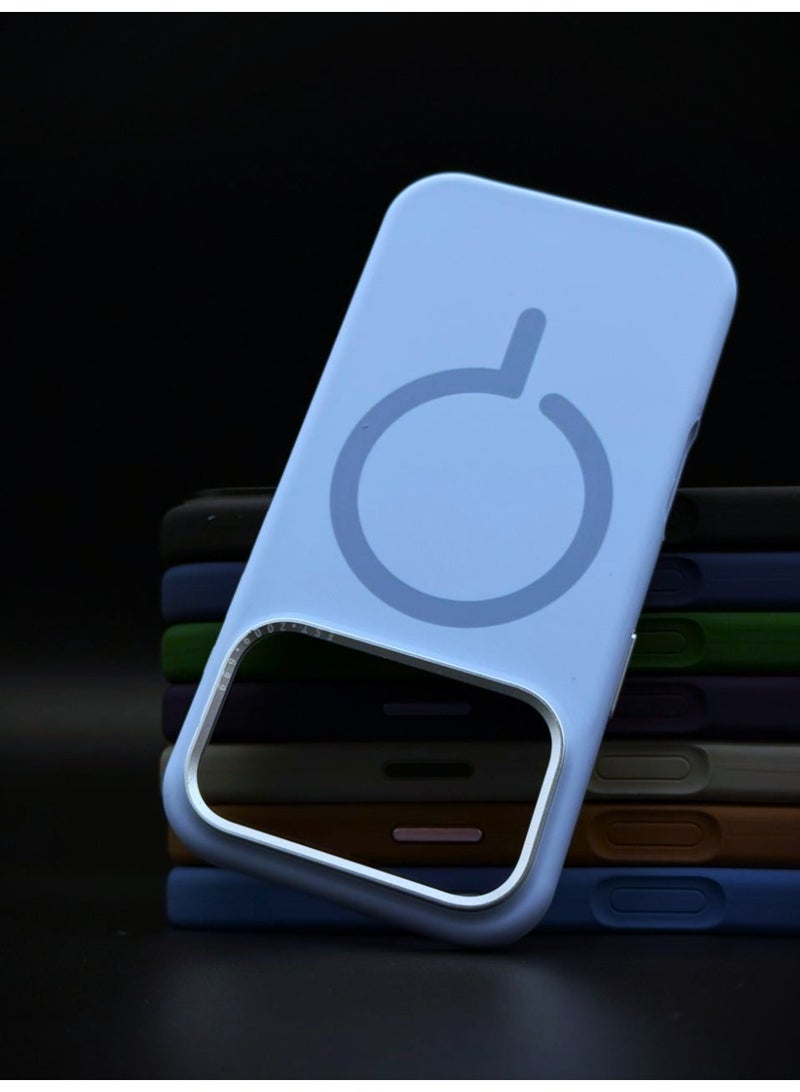 general Premium Silicone MagSafe Case for iPhone 17 Pro Max – Slim, Shockproof, Magnetic Wireless Charging Compatible Protective Cover (Sky Blue) - Image 1