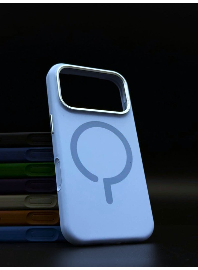 general Premium Silicone MagSafe Case for iPhone 17 Pro Max – Slim, Shockproof, Magnetic Wireless Charging Compatible Protective Cover (Sky Blue) - Image 2