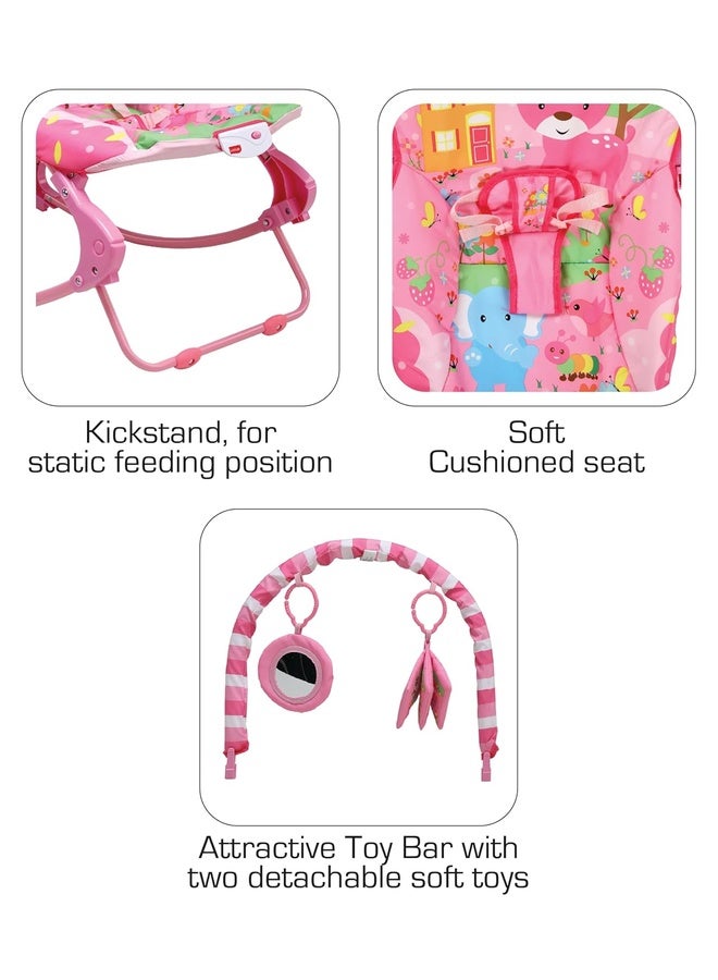 Luvlap Springdale Newborn to Toddler Portable Rocker Cum Bouncer, Multicolor - Image 4