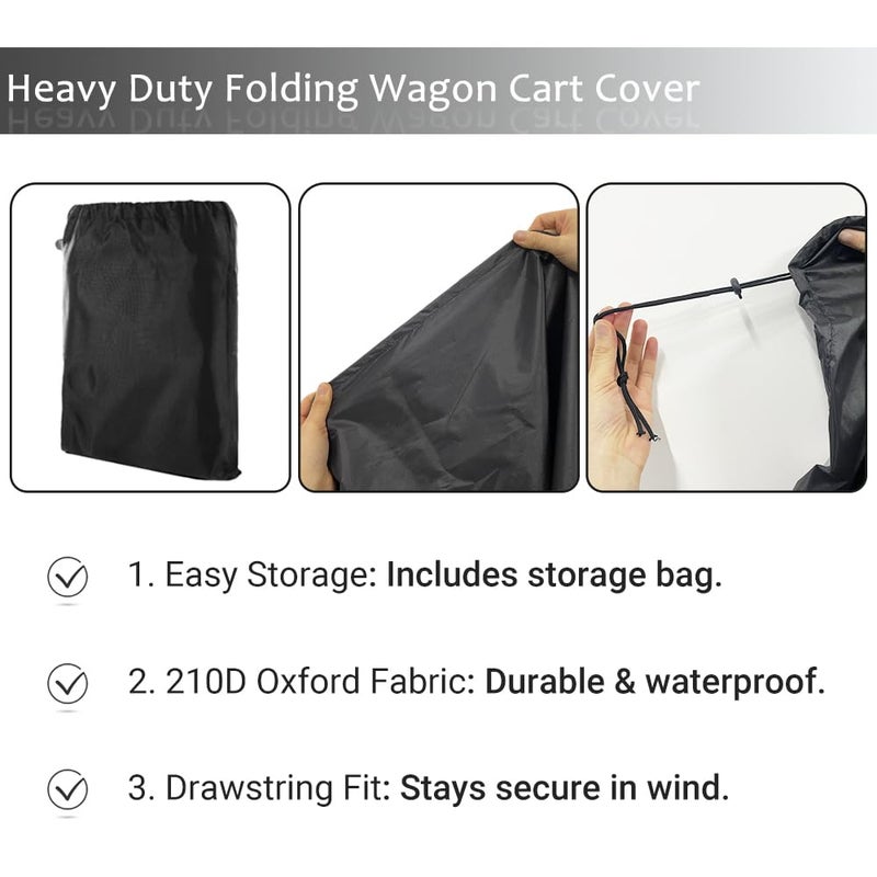 SHINETEC Outdoor Wagon Cart Protective Cover(Only Cover), Folding Garden Wagon Cart Dustproof Organizer Accessories, Waterproof (38" Lx22 Wx20 H) - Image 4