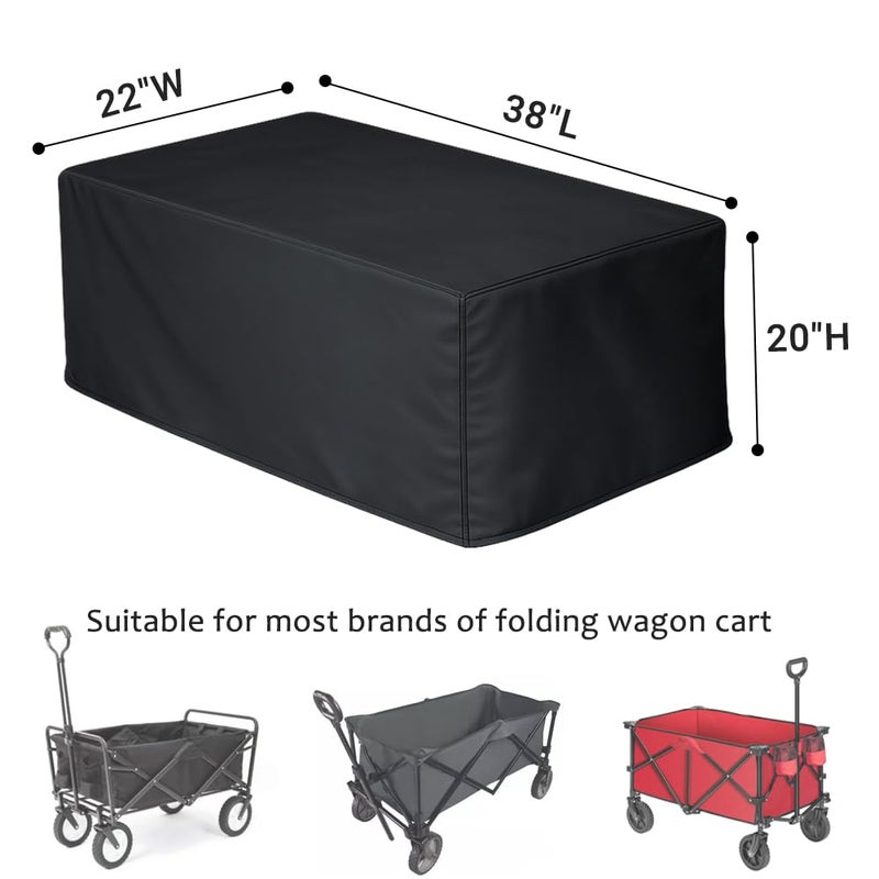 SHINETEC Outdoor Wagon Cart Protective Cover(Only Cover), Folding Garden Wagon Cart Dustproof Organizer Accessories, Waterproof (38" Lx22 Wx20 H) - Image 2