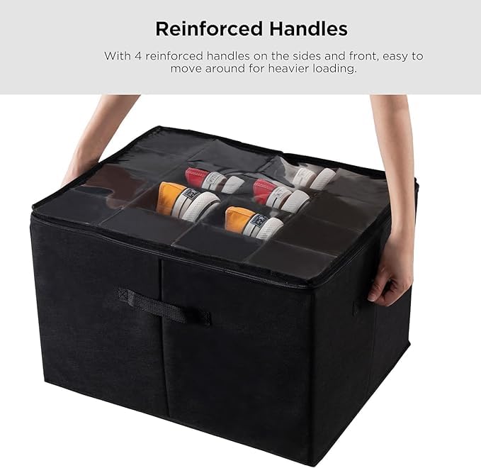DROZIP Drozip Shoe Storage Box Organiser for Closet Space Saver Shoes Containers Bin with Clear Lids Stackable Can Fit Ottoman Foldable Shoe Rack Cabinet Cubby for Wardrobe 1 Pack - Image 4