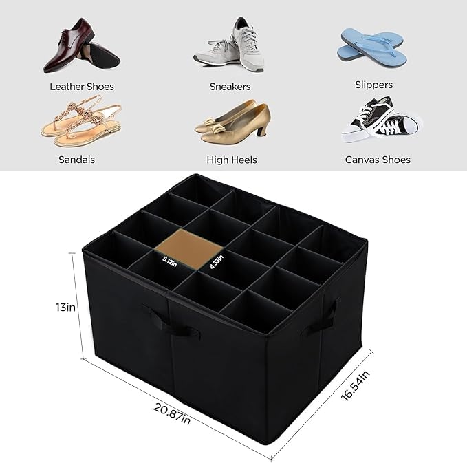 DROZIP Drozip Shoe Storage Box Organiser for Closet Space Saver Shoes Containers Bin with Clear Lids Stackable Can Fit Ottoman Foldable Shoe Rack Cabinet Cubby for Wardrobe 1 Pack - Image 2